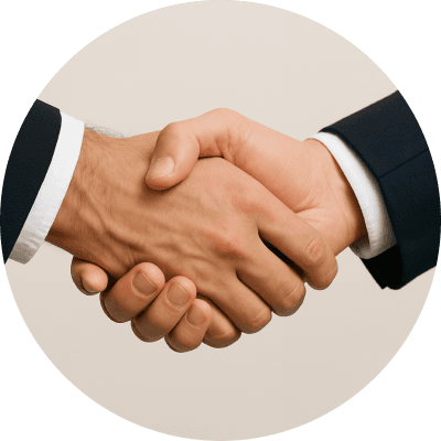 Handshake representing partnership